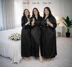 Silk Robes for Women Ankle Length Satin Kimono Robes with Belt Bridemaids Sleepwear Bachelorette Nightgown