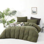Luxlovery Olive Green Comforter Set Twin Army Green Bedding Comforter Set Solid Green Blanket Quilts Modern Soft Breathable Minimalist Moder Dark Green Comforters Set