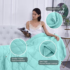 L'AGRATY Weighted Blanket - 60"x80" 15lbs Cooling Breathable Heavy Blanket Microfiber Material with Glass Beads for Adult All-Season Summer Fall Winter Soft Thick Comfort