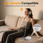 Portable Sound Machine for Travel, White Noise Sound Machine for Sleeping, 52-Hour Lasting Mini Noise Machine with 21 Quality Non-looping Sounds, Headphone Jack, Memory, Timer for Adults,Hotel (White)