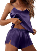 Ekouaer Silk Pajamas Set for Women Satin Lingerie Pjs Cami Top and Shorts Soft 2 Piece Nightwear