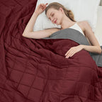 Weighted Blanket for Adults 12lbs, 48"x72", Twin Full Size Cooling Heavy Throw Blanket for 110-130lbs, Microfiber Soft Thick Big Blankets Weighted Comforter Gift for Sleeping, Red Grey