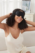 ALASKA BEAR Luxurious Silk Eye Mask with Deep Contour Molded Cups for Beauty Sleep & Lashes Extensions, 3D Zero Pressure Sleeping Eye Cover with Easy-to-Adjust Strap