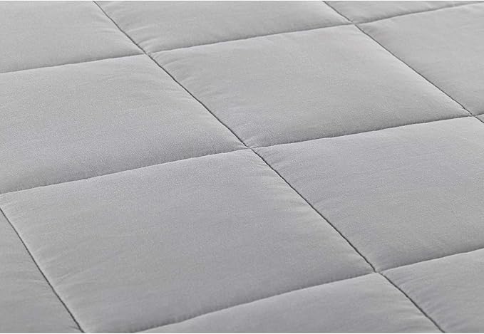 TONGDADA Kids Weighted Blanket | 40''x60'',10lbs | for Child Between 80-125 lbs | Premium Cotton Material with Glass Beads | Light Grey