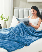 Topblan Sherpa Fleece Weighted Blanket for Adult, 15 lbs Dual Sided Cozy Fluffy Heavy Blanket, Ultra Fuzzy Throw Blanket with Soft Plush Flannel Top, 60 x 80 inches