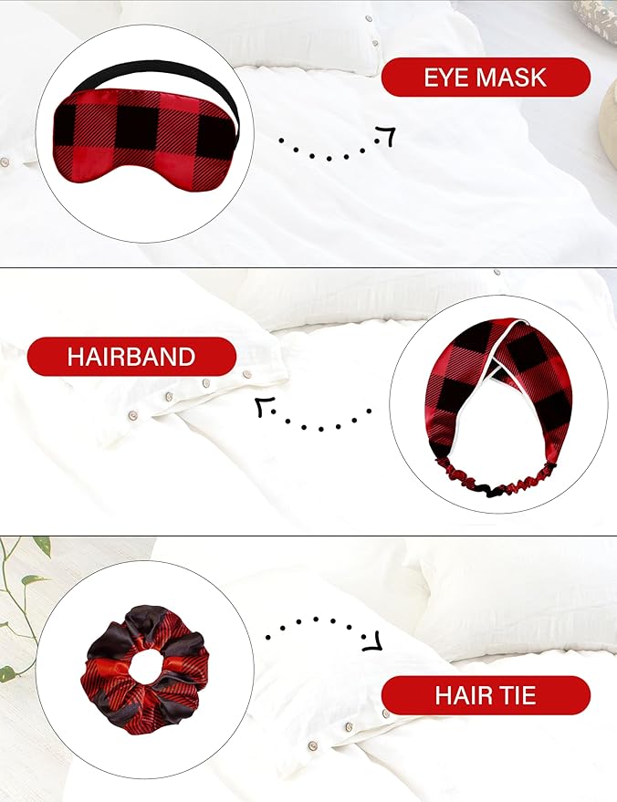 EPLAZA Silk Pajamas for Women Satin Pajamas Set 5 Pcs Long Sleeve Print Pattern Button Down Pjs Sleepwear Loungewear Set