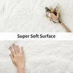 Merelax Soft Area Rug Fluffy Rugs for Living Room Bedroom, 2x8 Runner Rug for Hallway, Shag Furry Bedside Rug Non-Slip Plush Nursery Kids Room Dorm Indoor Floor Carpet, Ivory