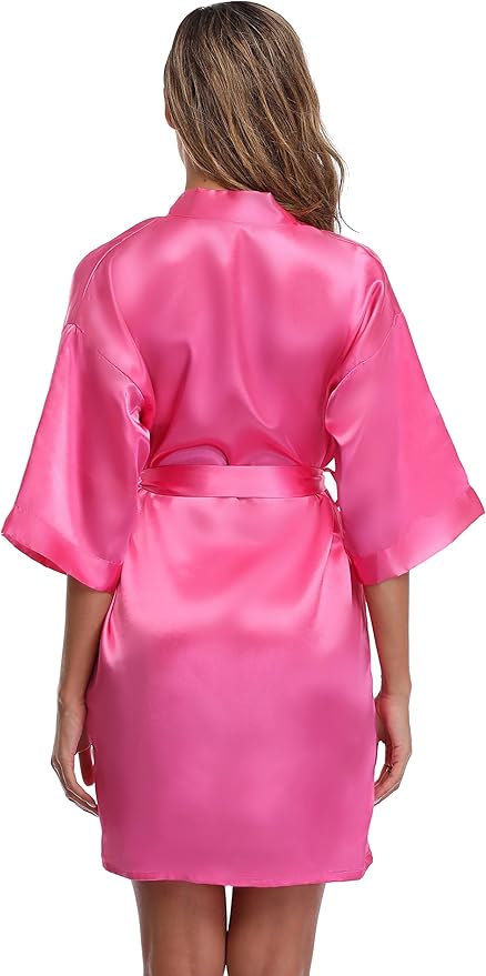 Robe for Women Silky Lightweight Satin Kimono Bride Bridesmaids Wedding Party Robes Dressing Gown Summer Loungewear