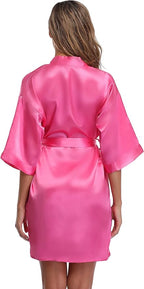 Robe for Women Silky Lightweight Satin Kimono Bride Bridesmaids Wedding Party Robes Dressing Gown Summer Loungewear