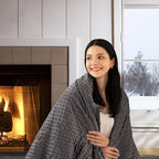yescool Weighted Blanket with Cover for Adults (15 lbs, 48" x 72", Charcoal Gray) Heavy Blanket for Sleeping Perfect for 140-160 lbs, Twin Size Breathable Blanket with Premium Glass Bead