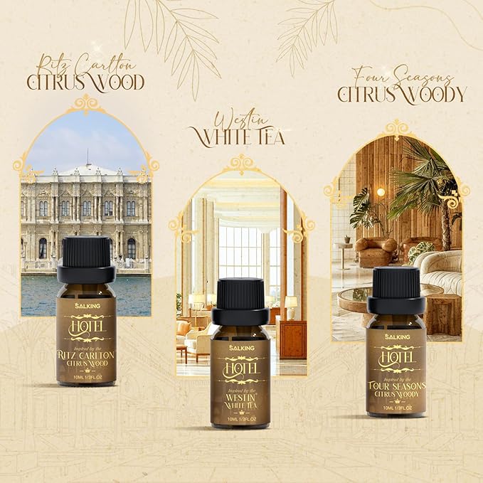 SALKING Hotel Diffuser Oil, Luxury Hotel Fragrance Oil Gift Set, Premium Essential Oil for Diffuser Inspired by The Most Popular 5-Star Scents, Holiday Gifts
