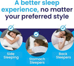 Sidney Sleep Bed Pillow for Side and Back Sleepers - Queen Size - Adjustable Filling - Memory Foam Pillow for Neck and Shoulder Support - Customizable Loft - Additional Foam Bag Included (Grey)