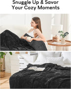 Cottonblue Weighted Blanket 15lbs 80x87 Inches for Queen King Size Bed, Ultra Soft Sherpa Fleece Weighted Throw Blankets for Relax and Sleep, Cozy Breathable Winter Heavy Bed Blanket, Black