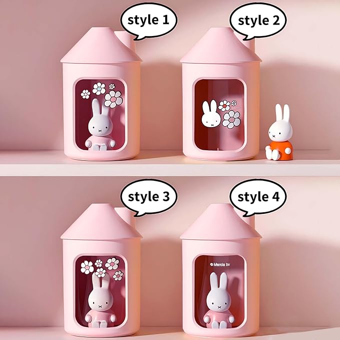Mipow x miffy BTA700M Cool Mist Humidifier for Bedroom,Ultrasonic Quiet Humidifier with Night Light,450 ML Double Spray Humidifiers for Nursery,Office Indoor Plants (Pink), Easter Gift