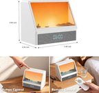 Flymiro Sunrise Alarm Clock, White Noise Machine Lamp, Wake Up Light with 12 Sounds, Sleep Aid,Dimmable Clock for Adults Kids Bedroom,Bluetooth Speaker