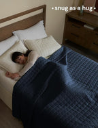 YnM 10lbs Weighted Blanket for Adults,Cotton Heavy Bed Throw Blanket with Cooling Glass Beads for All Season Use, Ideal for ~90lbs (48x72 Inches, Twin/Full, Navy)