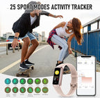 Fitness Tracker, Activity Trackers with 24/7 Heart Rate, Blood Oxygen Blood Pressure Sleep Monitor, Step Counter with 1.1" AMOLED Touch Color Screen, Calorie Pedometer Health Smart Watch for Women Men