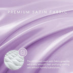 MR&HM Satin Bed Sheets with Elastic Corner Straps, Queen Size Sheets Set, 4 Pcs Silky Bedding Set with 15 Inches Deep Pocket for Mattress (Queen, Lilac)