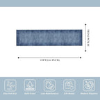 3x12 ft Non Skid Hallway Runner Rug - Kitchen Runner Rug with Rubber Backing Low Pile Thin Carpet Runners for Kitchen Entryway Bathroom,Modern Abstract Neutral（Navy Blue,3x12）