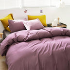 Luxlovery Purple Comforter Set Cal King Pale Mauve Bedding Comforter Set Dusty Purple Modern Elegant Solid Bed Blanket Soft Breathable Lilac Blanket Quilts 3 Piece Bedding Set for Women