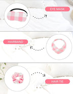 EPLAZA Silk Pajamas for Women Satin Pajamas Set 5 Pcs Long Sleeve Print Pattern Button Down Pjs Sleepwear Loungewear Set