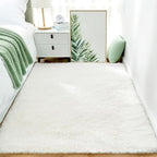 Shag White Rug, Rugs for Bedroom Living Room, 4x6 Ultra Soft Fluffy Area Rugs for Bedside, Kids Girls Room, Nursery, Playroom, Easy Clean, Indoor Carpet for Living Room, Modern Carpet Décor