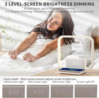 RETEYUNG Sunrise Alarm Clock for Heavy Sleepers,Touch Desk Lamps for Nightstand with Wireless Charger Station for iPhone/Samsung,Sound Machine,Wake Up Light/Snooze/Timer/10 Natural Sounds/3 Dimmable