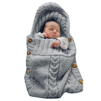 XMWEALTHY Newborn Baby Wrap Swaddle Blanket Knit Sleeping Bag Receiving Blankets Stroller Wrap for Baby Dark Grey 0-6 Month