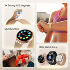 Fitpolo Smart Watch for Women,1.3" AMOLED Touchscreen Fitness Tracker, Make/Answer Calls, Heart Rate SpO2 Monitor,IP68 Waterproof,Sleep Activity Tracking Smartwatch for Android Phones iPhone (Gold)