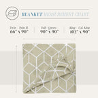 Elegant Comfort Luxury Velvety Feel Blanket, All-Season Lightweight Blanket, Ultra Plush, Soft, Cozy-Fuzzy Flannel Fleece for Couch, Sofa, Bed, Travel, Cube Design, Twin/Twin XL, Cream