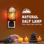 Himalayan Glow Lattice Style Basket Salt Lamp Night Light with Pink Salt Chunks | 360 Degree Rotatable Wall Plug, Ideal Gift for Home Décor (Pack of 2)