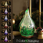 Porseme Essential Oil Diffuser 280ml Aromatherapy Ultrasonic Oil Diffusers 3D Glass Cool Mist Humidifier, Air Refresh Auto Shut-Off, Timer Setting, BPA Free for Home Hotel Yoga Leisure SPA Gift