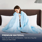 CuteKing Weighted Blanket for Adults: Weighted Blanket with Premium Glass Beads - Breathable Heavy Blanket for Comfort Sleep - Thick Blanket for Adult All Season (15lbs, 48"x72", Light Blue)