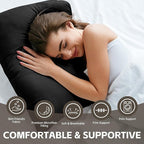HIMOON Bed Pillows for Sleeping 4 Pack,Standard Size Cooling Pillows Set of 4,Top-end Microfiber Cover for Side Stomach Back Sleepers(Black)
