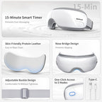 Nekteck Eye Massager with Heat, Birthday Gifts Eye Mask Massage for Migraine Relief, Heated Smart Migraine Massager to Reduce Strain, Dry Eyes, Sleep Relaxation, Bluetooth Music, Ideal for Her Him
