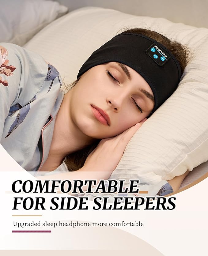 Perytong Sleep Headphones for Sleeping, Bluetooth Wireless Sports Headband, Cozy Lightweight Headband Headphones Hi-Fi Stereo Ergonomic ASMR Sleep Headphone Cool Gadget Gift for Women Men
