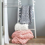Chunky Knit Blanket,Chunky Knit Throw In Natural,Cosy Throw Blankets,Handmade Chunky Knit Blanket,Beautiful Home Decor Throw,for Bedroom,Living Room,Yoga Mat Rug ( Color : Beige , Size : 150x200cm )