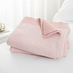 Carriediosa Heather Throw Blanket 50" X 60", 400GSM Ultra Soft Microfiber Fuzzy Fluffy Reversible Knitted Blankets Cozy Plush Lightweight and Warm Fall Throws for Couch, Bed, Sofa, Dusty Pink