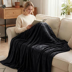 Exclusivo Mezcla Fleece Blanket Twin Size for Bed, Super Soft and Warm, All Season, Cozy, Plush, Lightweight, 60x80 Inches Black