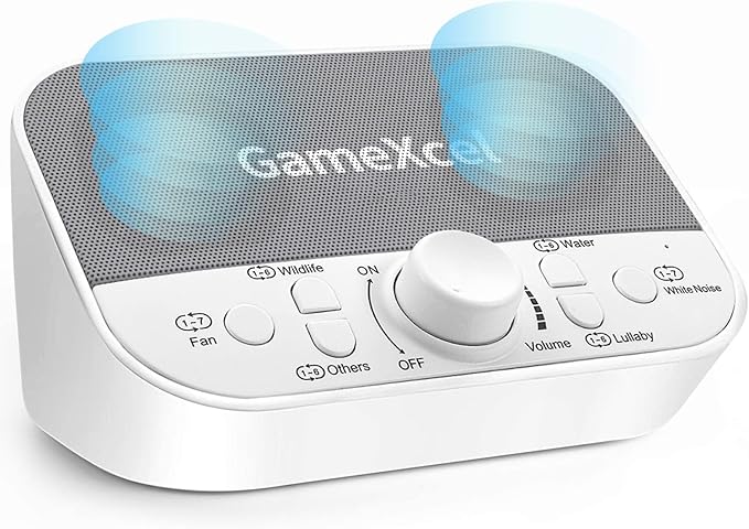 Portable Sound Machine - White Noise Machine for Sleeping & Privacy - 38 Non-Looping Sounds with Dual Speakers Timer Memory - USB Sleep Therapy Machine for Baby Kids Adults Home Office