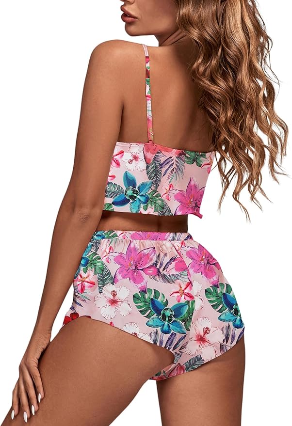 OPOIPIN Women's 3 Piece Pajama Set Sexy Cami Top and Shorts with Robe Sleepwear Loungewear Set