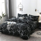 CLOTHKNOW Black Marble California King Comforter Set Black White Bedding Sets Abstract Comforter with 2 x Pillow Cases