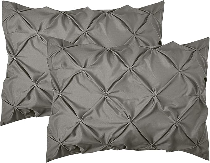 Elegant Comfort 8-Piece Pinch Pleated Comforter Set - All Season Complete Bed in a Bag, Includes 4pc Smart Sheet Set, Bed Skirt, Comforter, Matching Pillowcases and Shams, King/Cal King, Gray