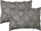 Elegant Comfort 8-Piece Pinch Pleated Comforter Set - All Season Complete Bed in a Bag, Includes 4pc Smart Sheet Set, Bed Skirt, Comforter, Matching Pillowcases and Shams, King/Cal King, Gray