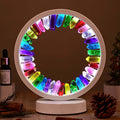 Runyansghi Chroma Electroplated Single Point Night Lamp 8.6" Healing Crystal Bedside Lamp USB Port 3 Colours Dimming Mode Bedroom Lamp Suitable Night Light Office Home Decor Ideal Gift
