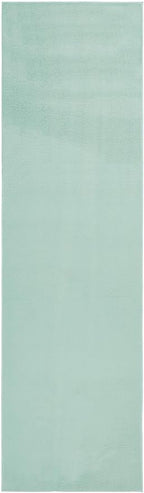 SAFAVIEH Washable Rug Faux Rabbit Fur Shag Collection - 2'3" x 8' Runner, Sage, Slip Resistant & Easy Cleaning, Ideal for Living Room, Hallway, Foyer, Nursery, Bedroom, Boys & Girls Room (FRF100W)