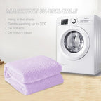 Exclusivo Mezcla Fleece Twin Size Blanket for Bed, 90x66 Inches Soft Cozy Jacquard Flannel Blankets, Lightweight Fuzzy Plush Warm for Women, Lilac Purple