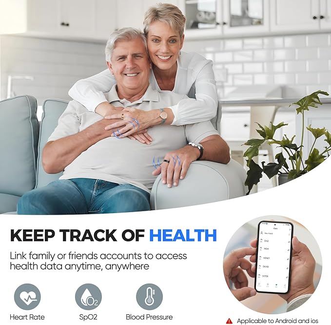 Smart Ring Health Tracker - IP68 Water Resistance, Sleep & Exercise Monitoring, iOS & Android Compatible, Long Lasting Battery Life, No Subscription Required, Unisex for Women & Men (Rose Gold, 11)