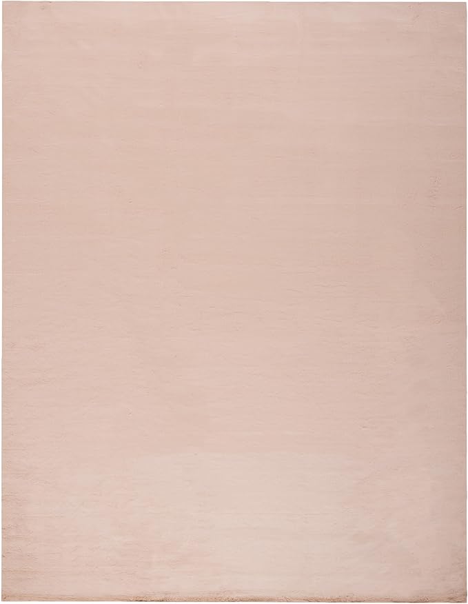 SAFAVIEH Washable Rug Faux Rabbit Fur Shag Collection - 8' x 10', Beige, Slip Resistant & Easy Cleaning, Ideal for Living Room, Bedroom, Dining Space (FRF976B)