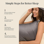 Kitsch Satin Pillowcase with Zipper for Hair & Skin - Softer Than Silk Pillow Cases, Smooth Cooling Satin Pillow Case, Wrinkle-Free, Machine Washable, Pillow Cases Standard Size 19x26 - Charcoal